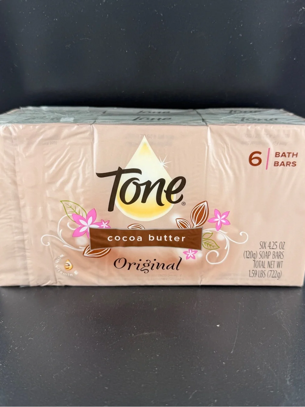 Tone Bar Soap Original w/Cocoa Butter  (6-Pack, 4.25 oz Each Bar) New/Sealed